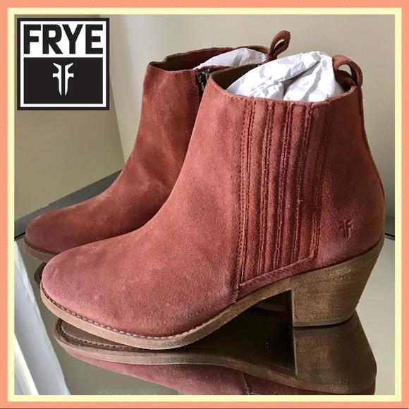 Frye Alton Suede Leather Chelsea Boots Rosewood - Picture 5 of 16